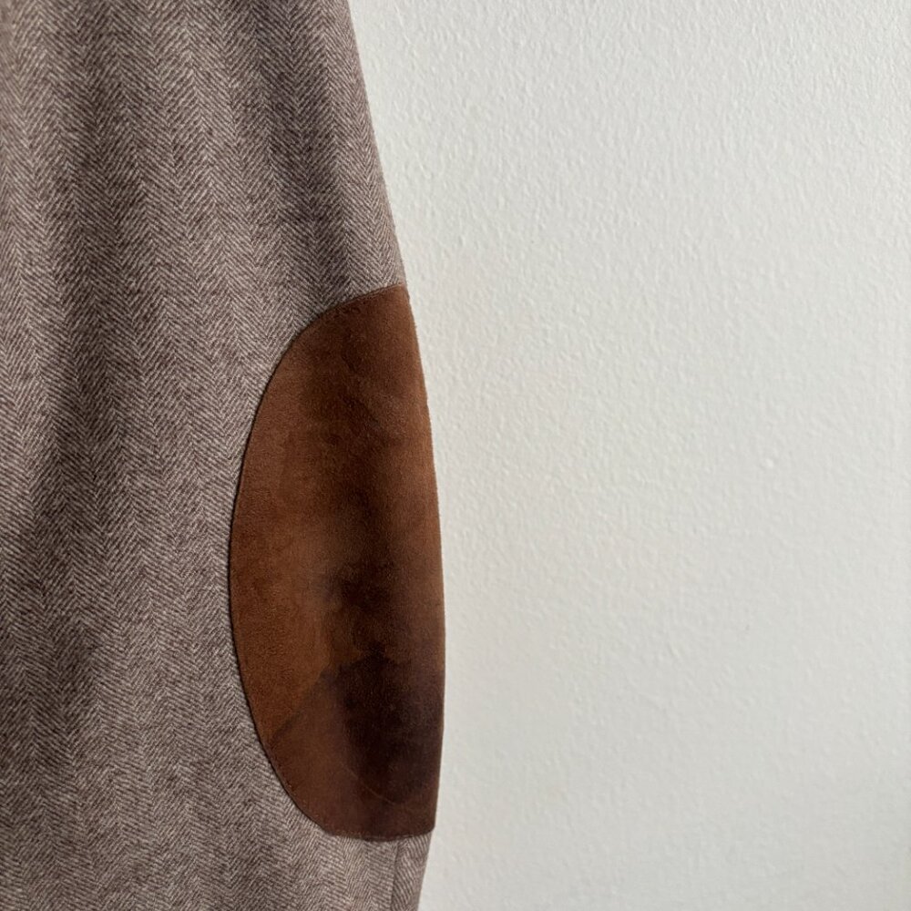 $5500 Brunello Cucinelli Wool Cashmere Herringbone Sport Coat Elbow Patch - 40 - Picture 7 of 16